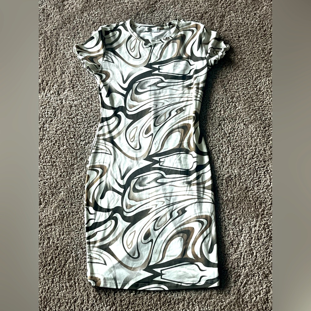 Stylish Abstract Print Dress